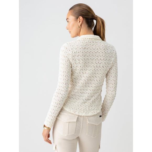 Sanctuary Pucker Up Dream Girl Top Size L Ivory Lace Long Sleeve Anthropologie - Picture 4 of 14